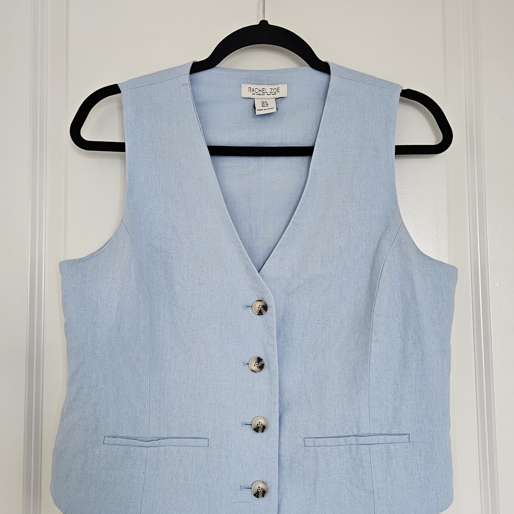Rachel Zoe Sky Blue Buttoned Vest